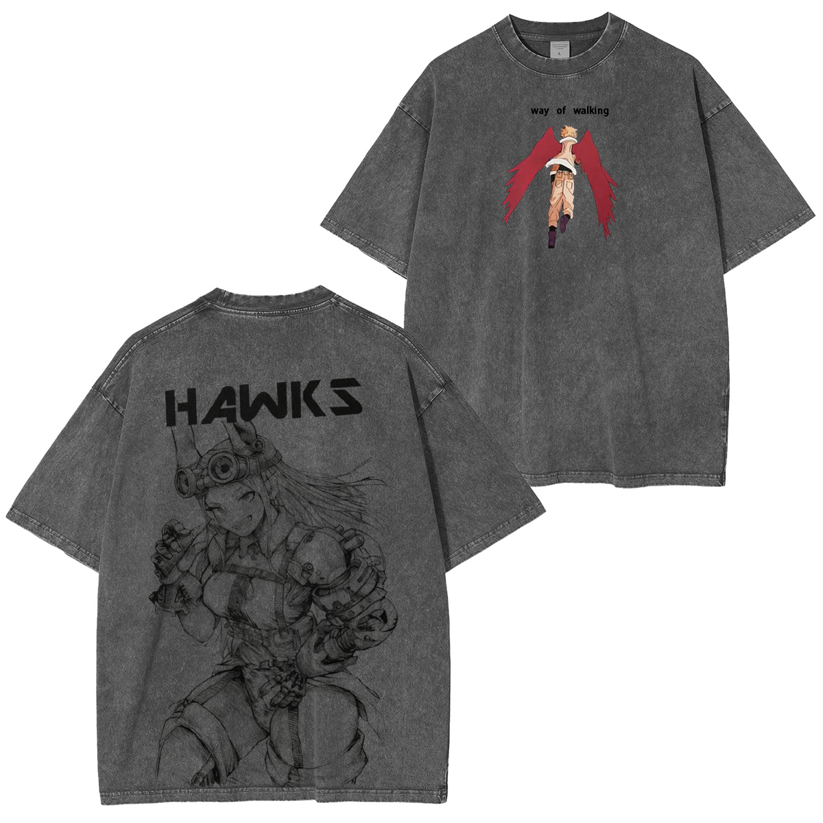 Mirko x Hawks My Hero Academia Vintage Washed T-shirt/Crewneck/Hoodie