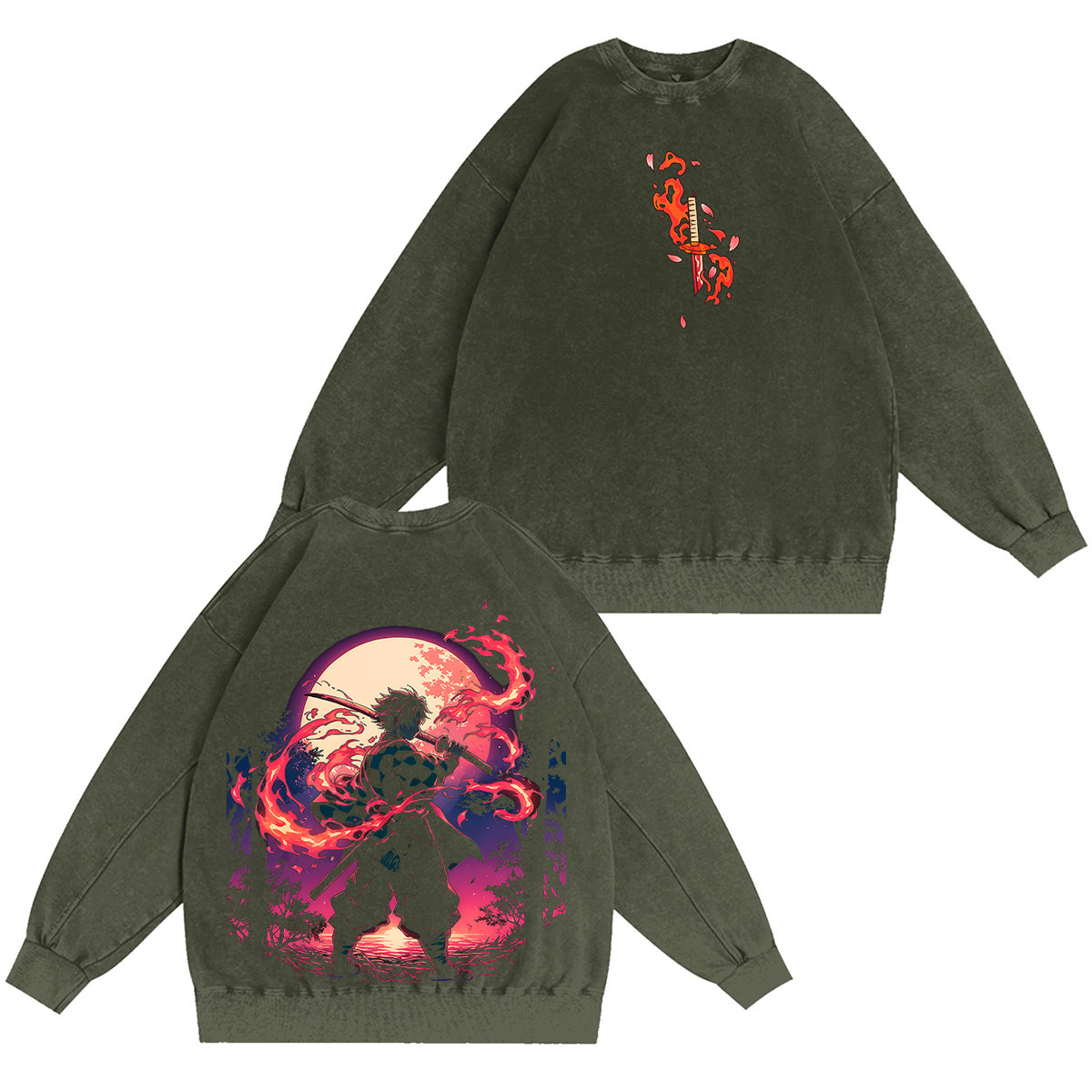 Kamado Tanjiro Demon Slayer Vintage Washed T-shirt/Crewneck/Hoodie