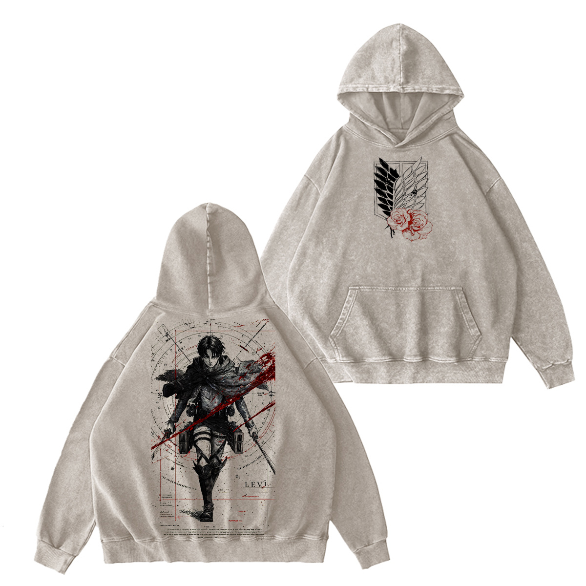 Attack on Titan :Levi Ackerman Vintage washed T-shirt/Crewneck/Hoodie