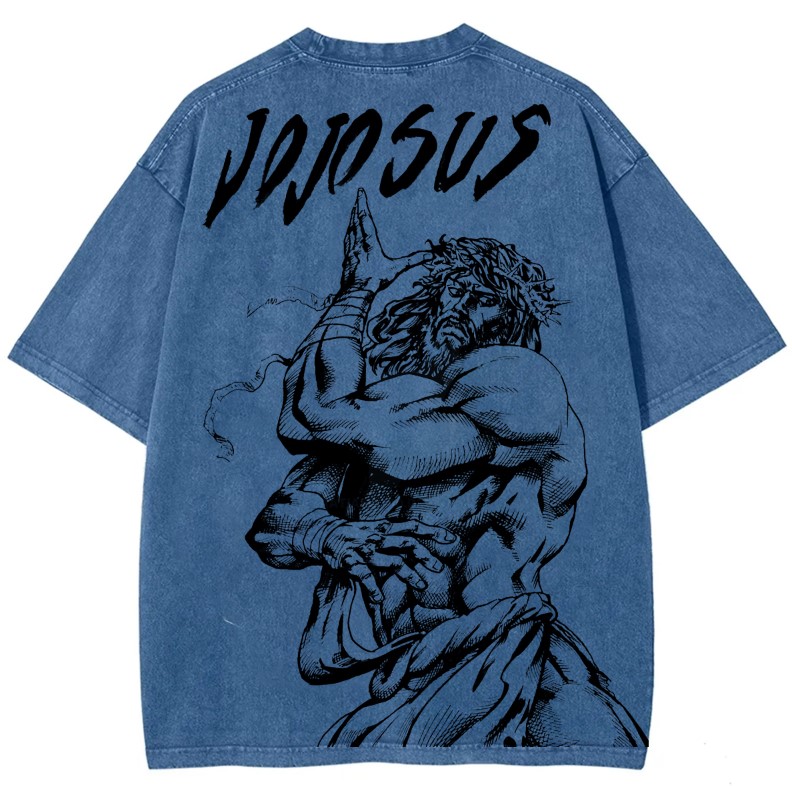 JOJO SUS Jojo's Bizarre Adventure Anime Double Printed Vintage Washed Tee