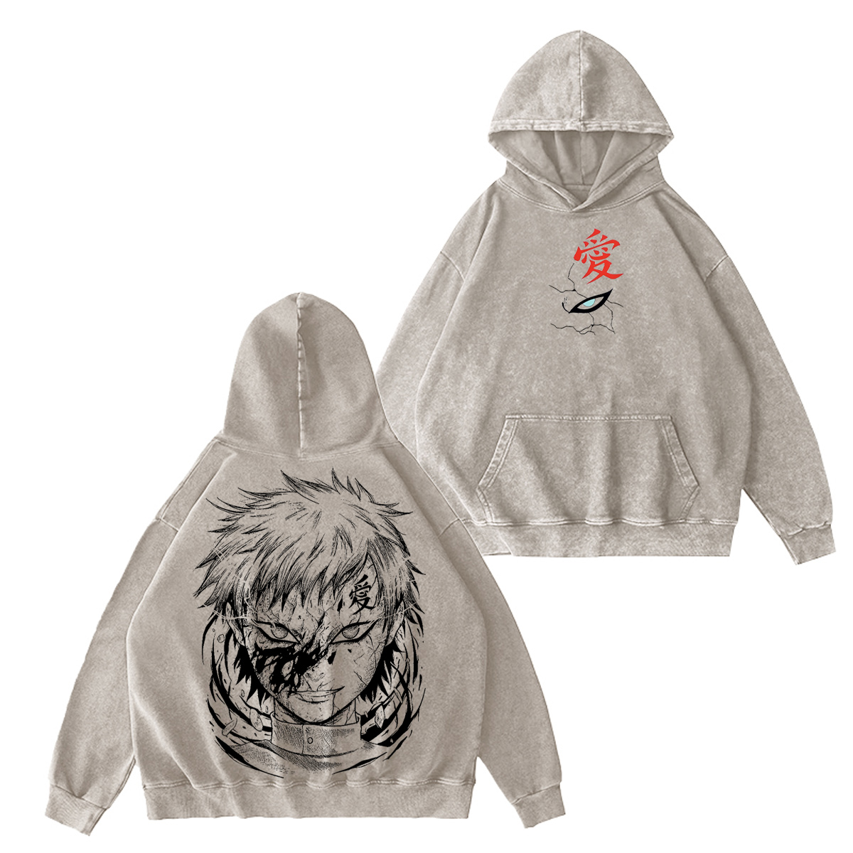 Gaara Naruto Vintage Washed T-shirt/Crewneck/Hoodie