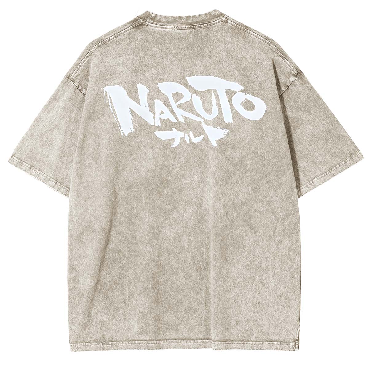 Hinata x Naruto Anime Double Printed Vintage Washed Tee