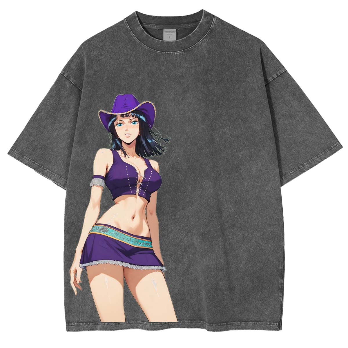 Nico Robin x One Piece Anime Double Printed Vintage Washed Tee