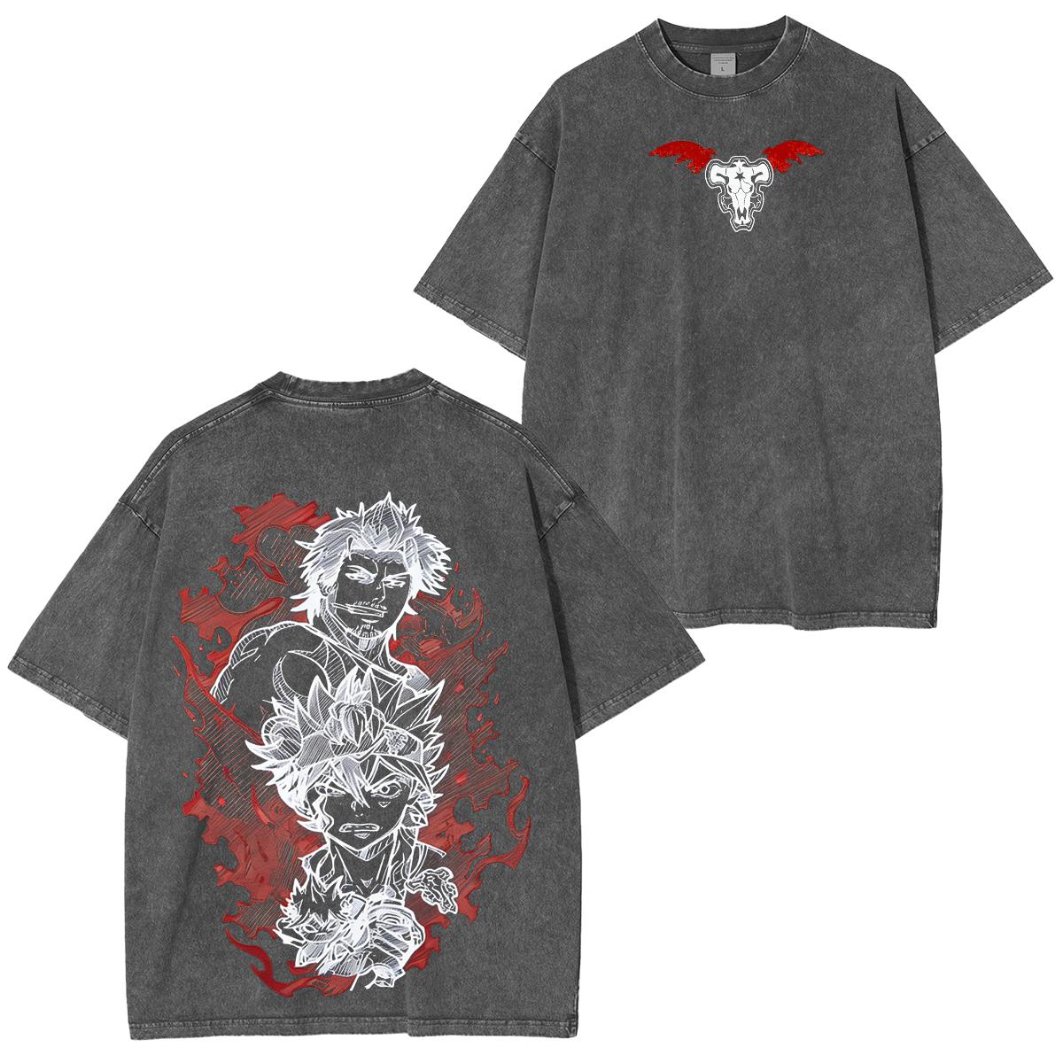 Black Clover Anime Washed T-shirt