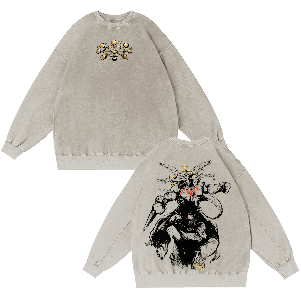 Sukuna vs. Makura jujutsu kaisen Washed T-shirt/Crewneck/Hoodie