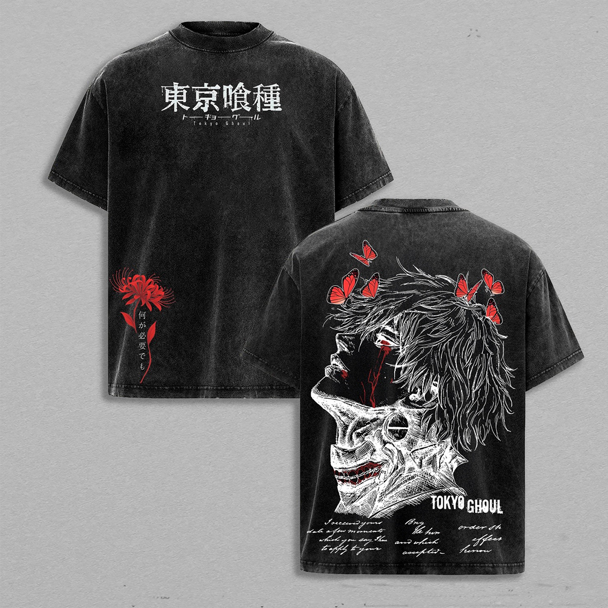 Ken Kaneki Tokyo Ghoul  Washed T-shirt/Crewnec