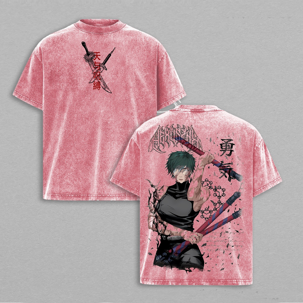 jujustu kaisen Washed T-shirt/Crewnec