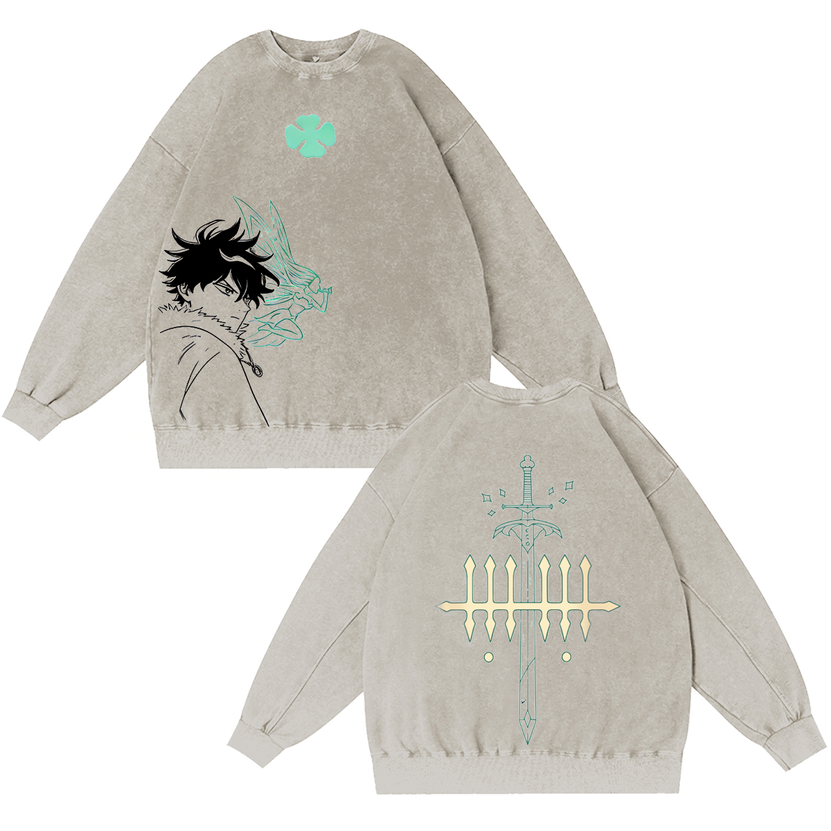 Black Clover Yuno Grinberryall Unisex Washed T-shirt/Crewneck