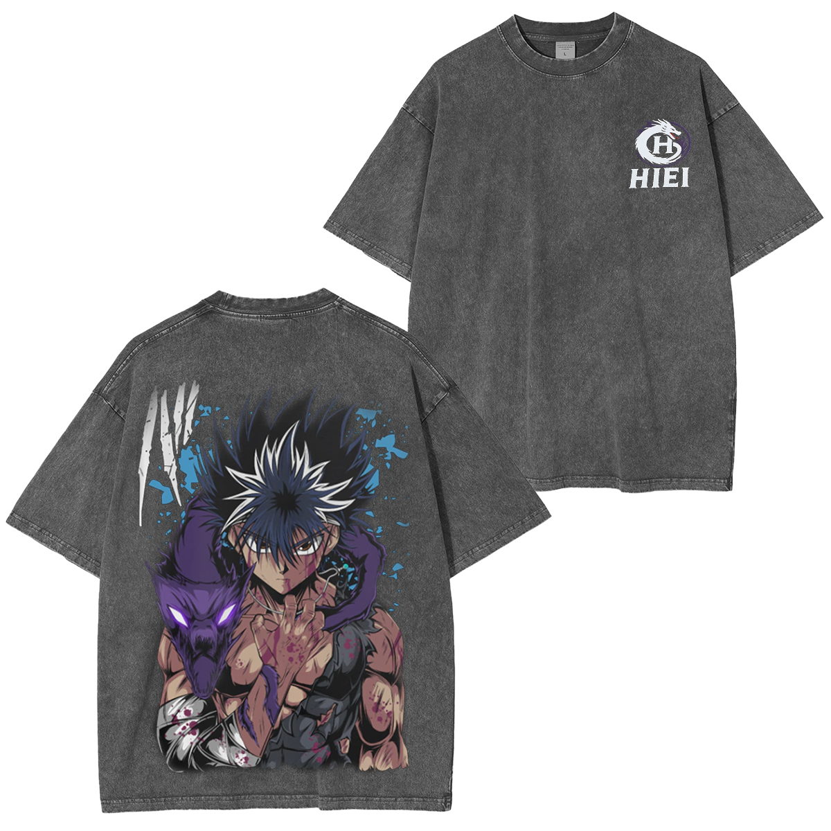 Hiei Yu Yu Hakusho Washed T-shirt