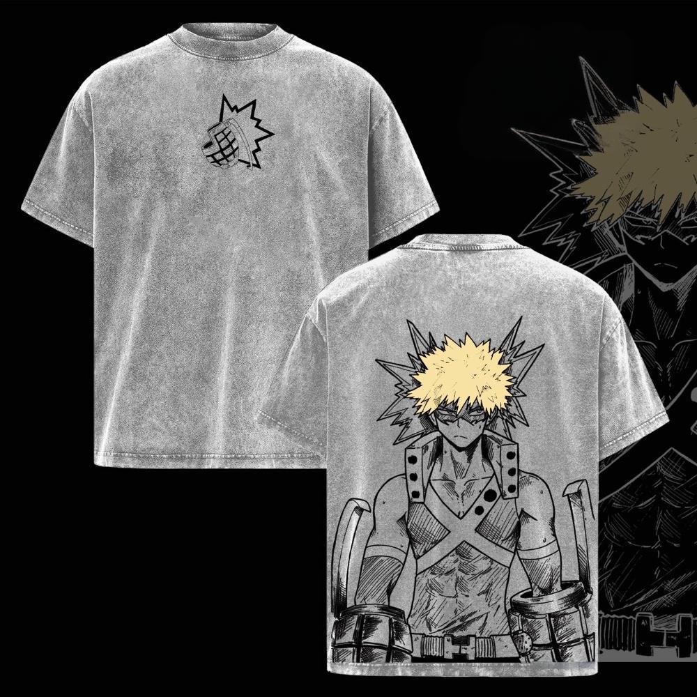 Katsuki Bakugo My Hero Academia Vintage Washed T-shirt/Crewneck/Hoodie