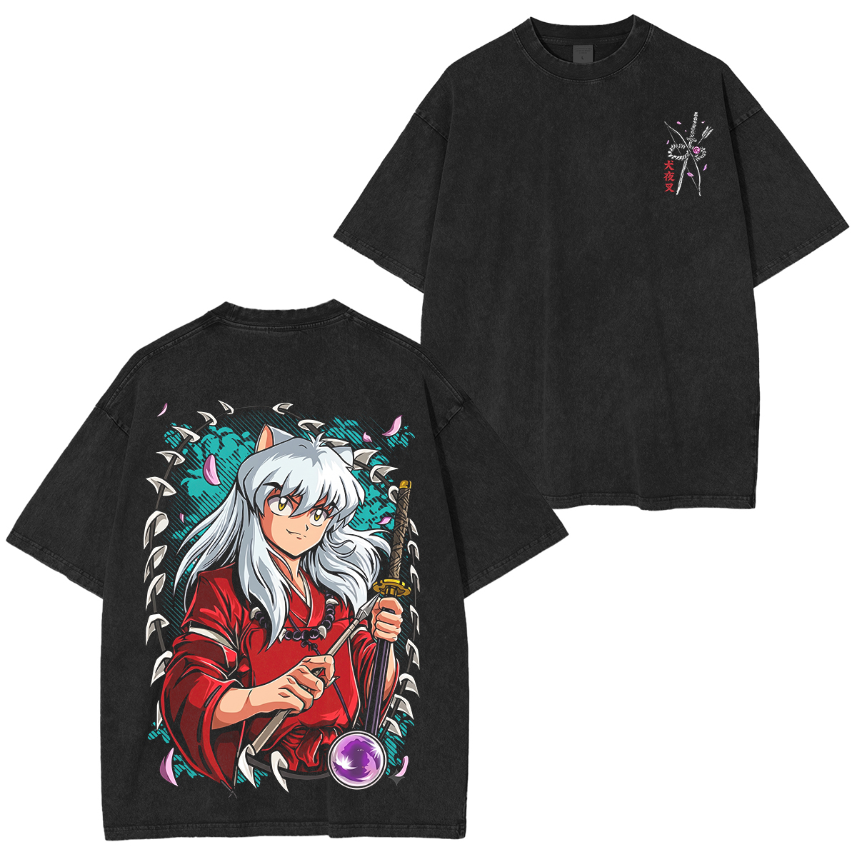 Inuyasha Vintage Unisex  Washed T-Shirt