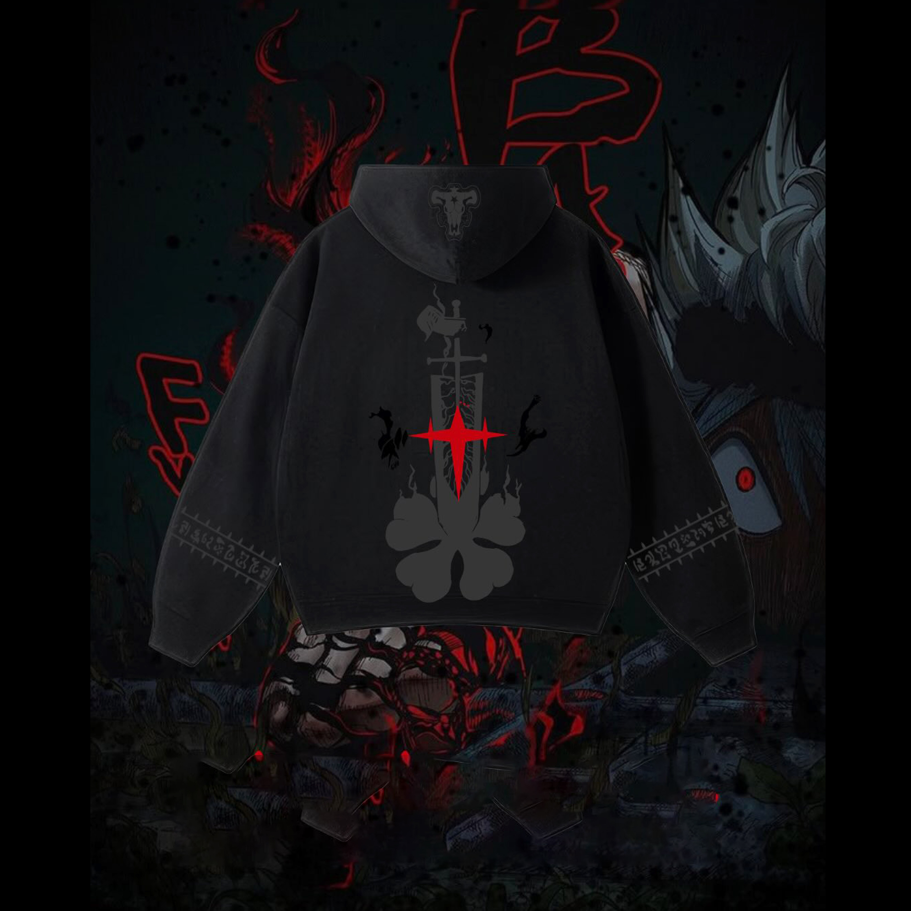 Black clover Vintage washed T-shirt/Crewneck/Hoodie