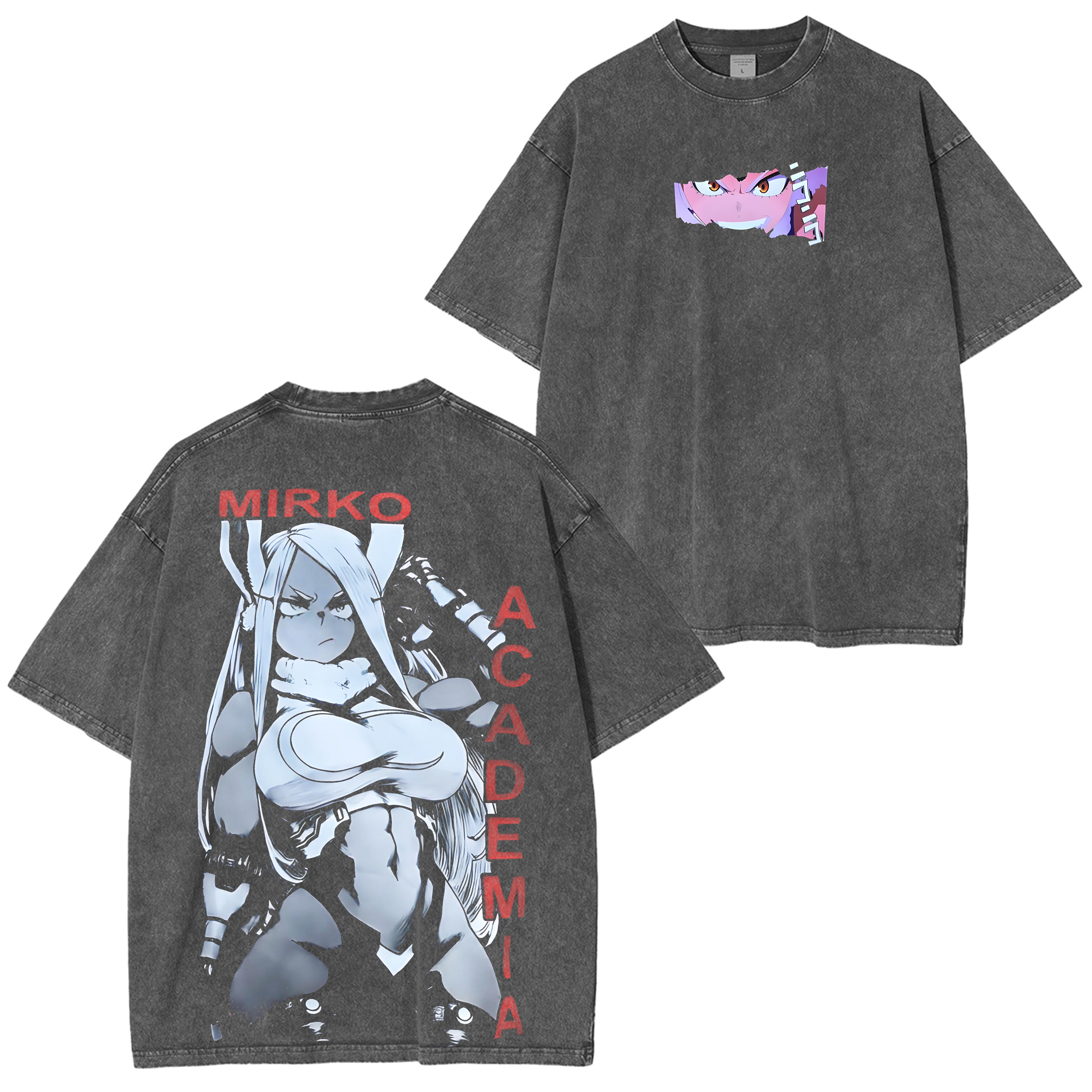 My Hero Academia Mirko vintage Sukehiro Washed Shirts