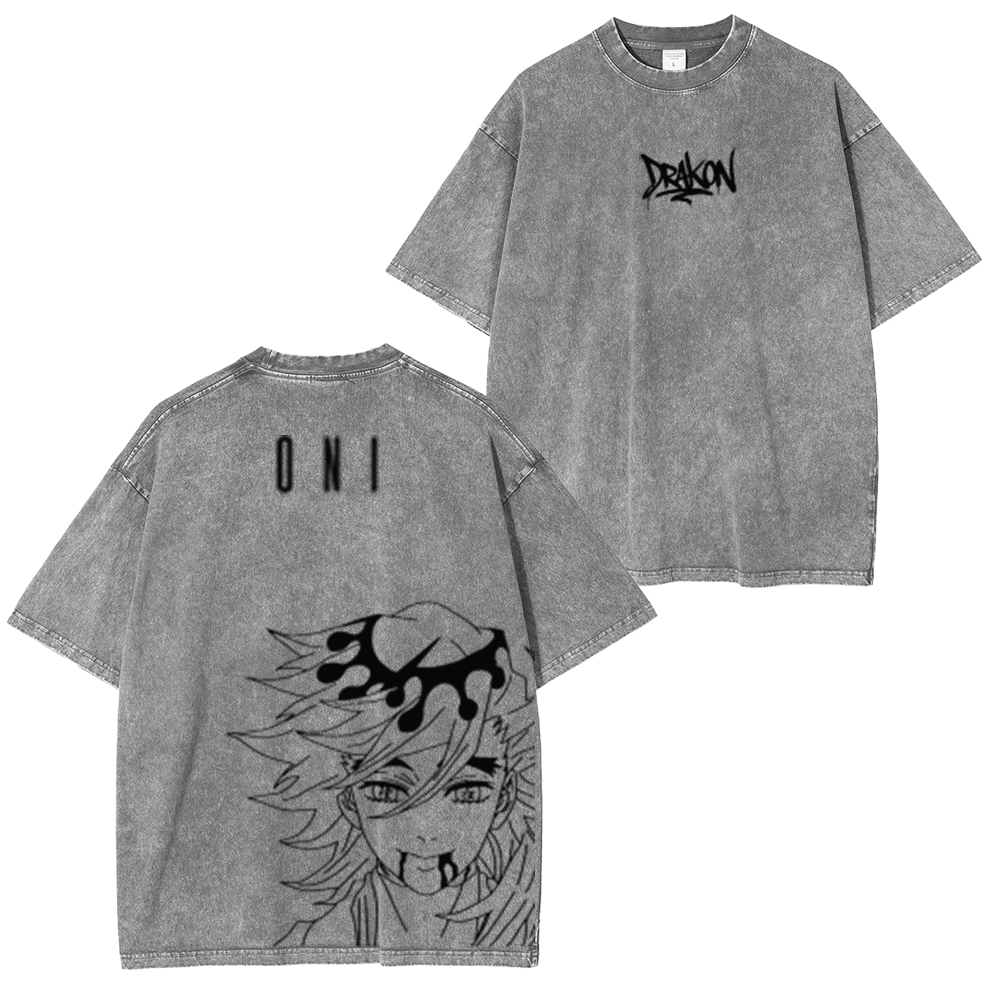 Demon Slayer Doma Anime Unisex Washed T-Shirt