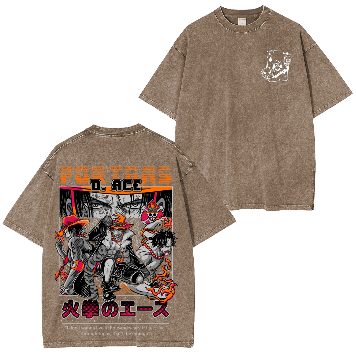 One Piece Vintage Wash Japanese Design T-Shirt