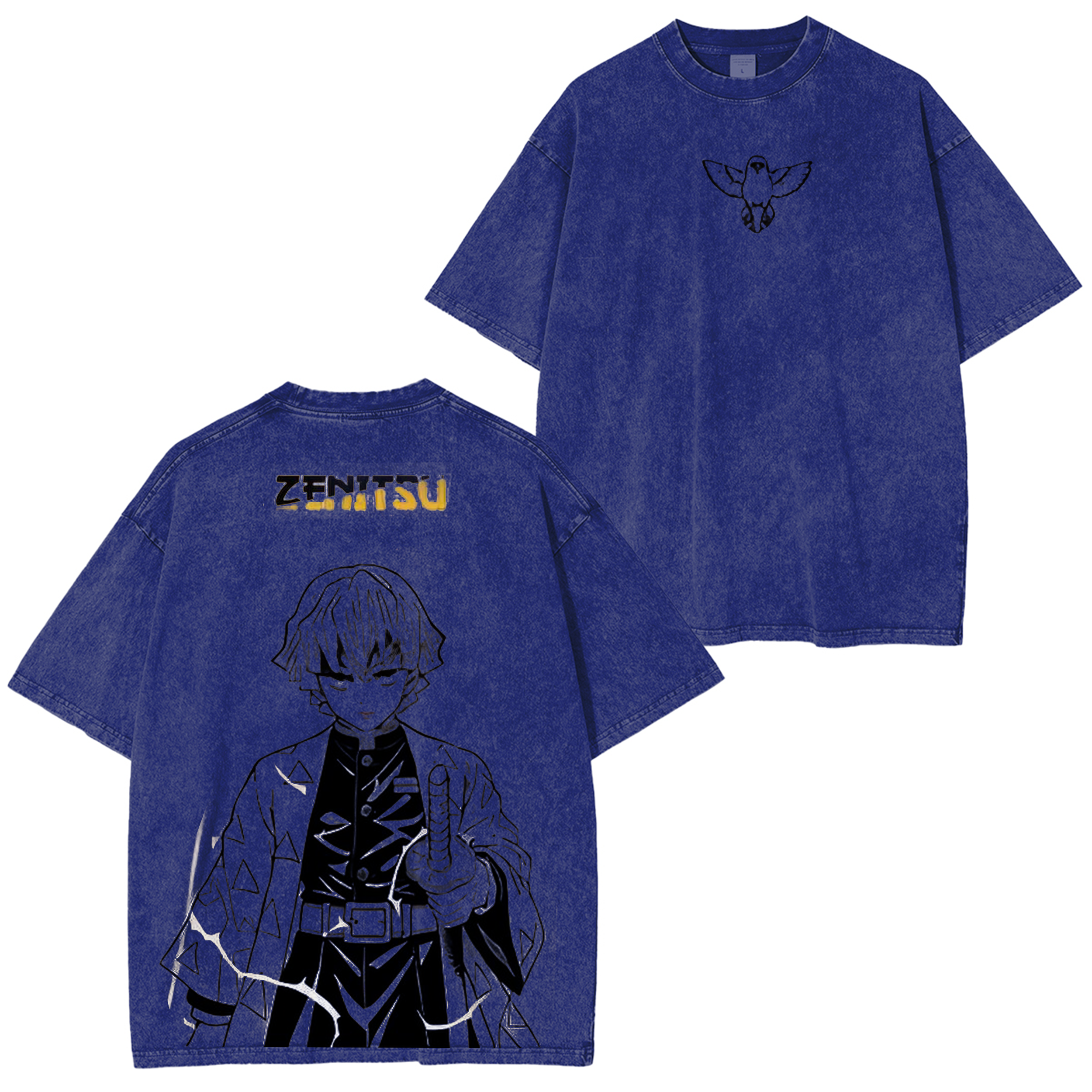 Demon Slayer Zenitsu Anime Unisex Washed T-Shirt