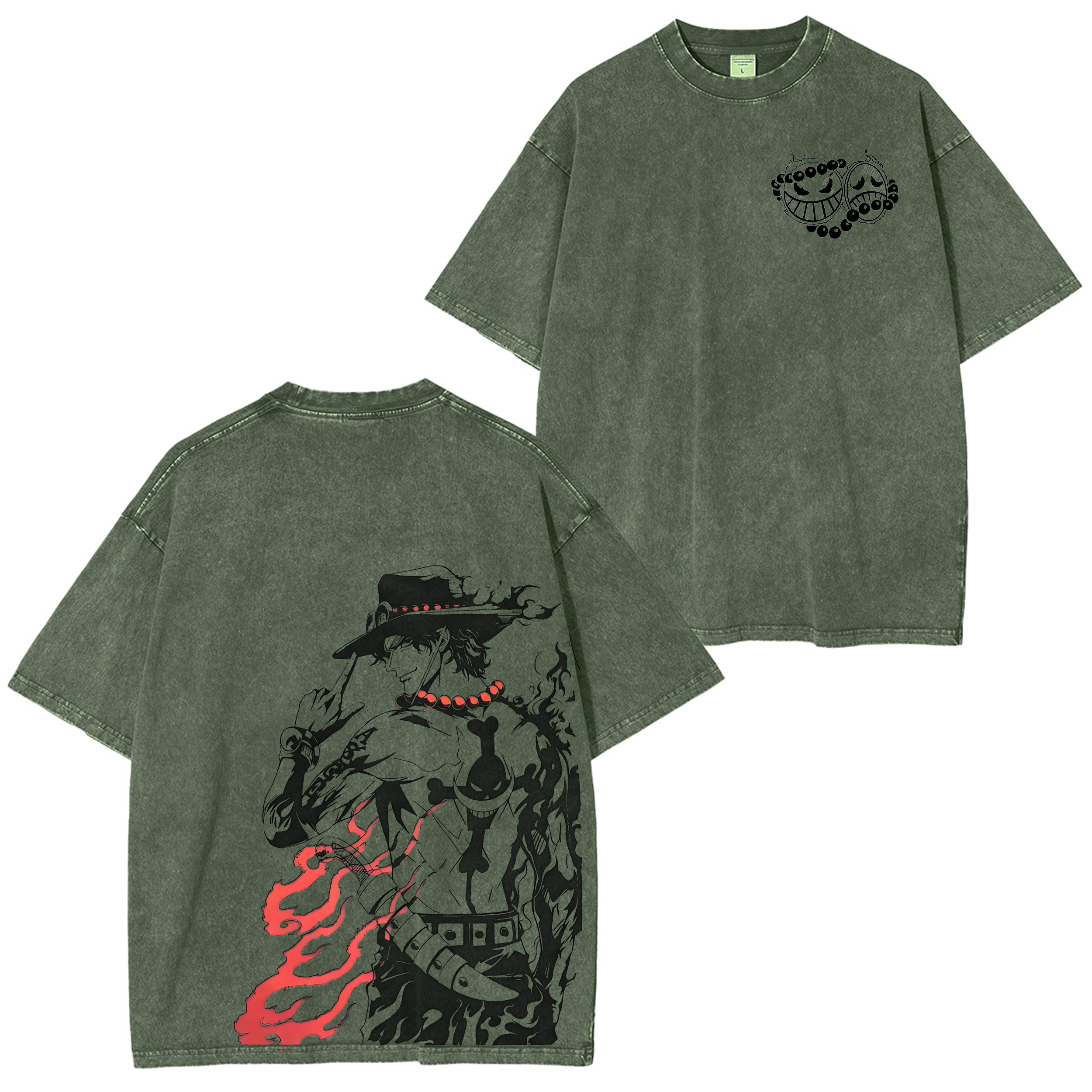 Portgas D. Ace One Piece Anime Unisex Washed T-Shirt