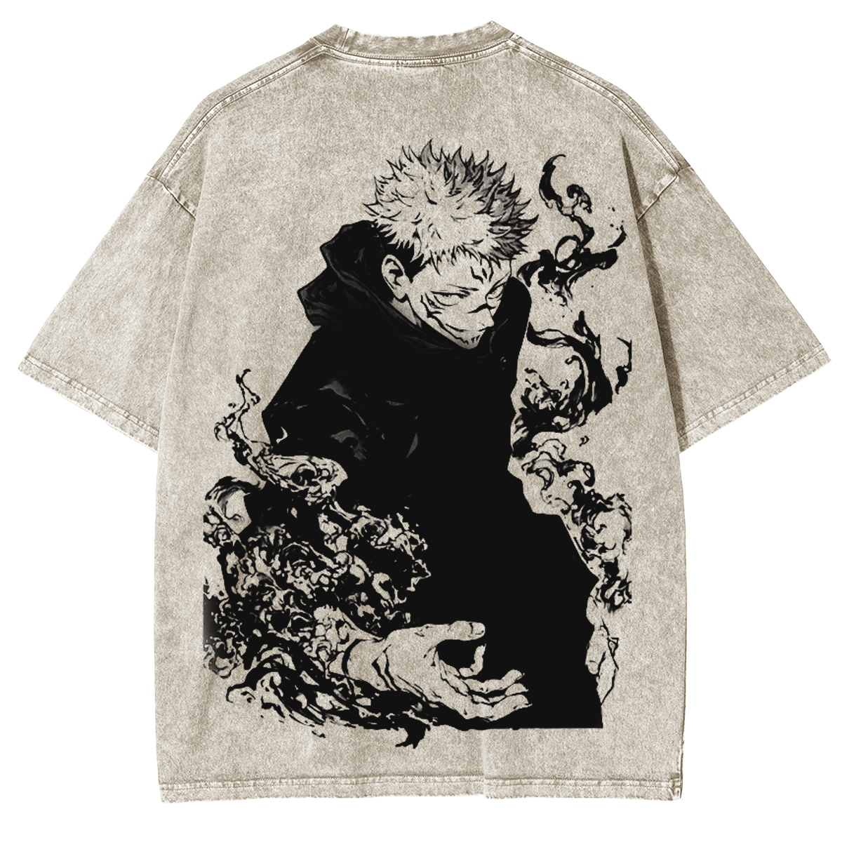 Jujutsu Kaisen Anime Acid Washed Oversize T-Shirt Yuji Itadori Anime Tee Gift For Him