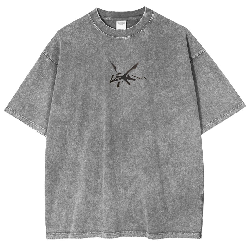 Rayquaza Vintage Oversized T-Shirt – Acid Washed Heavyweight Cotton Anime Tee