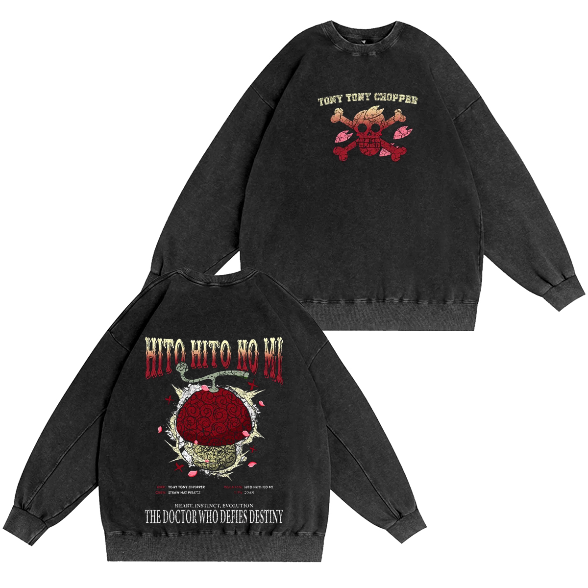 Hito Hito no Mi-One Piece Vintage Washed T-shirt/Crewneck/Hoodie