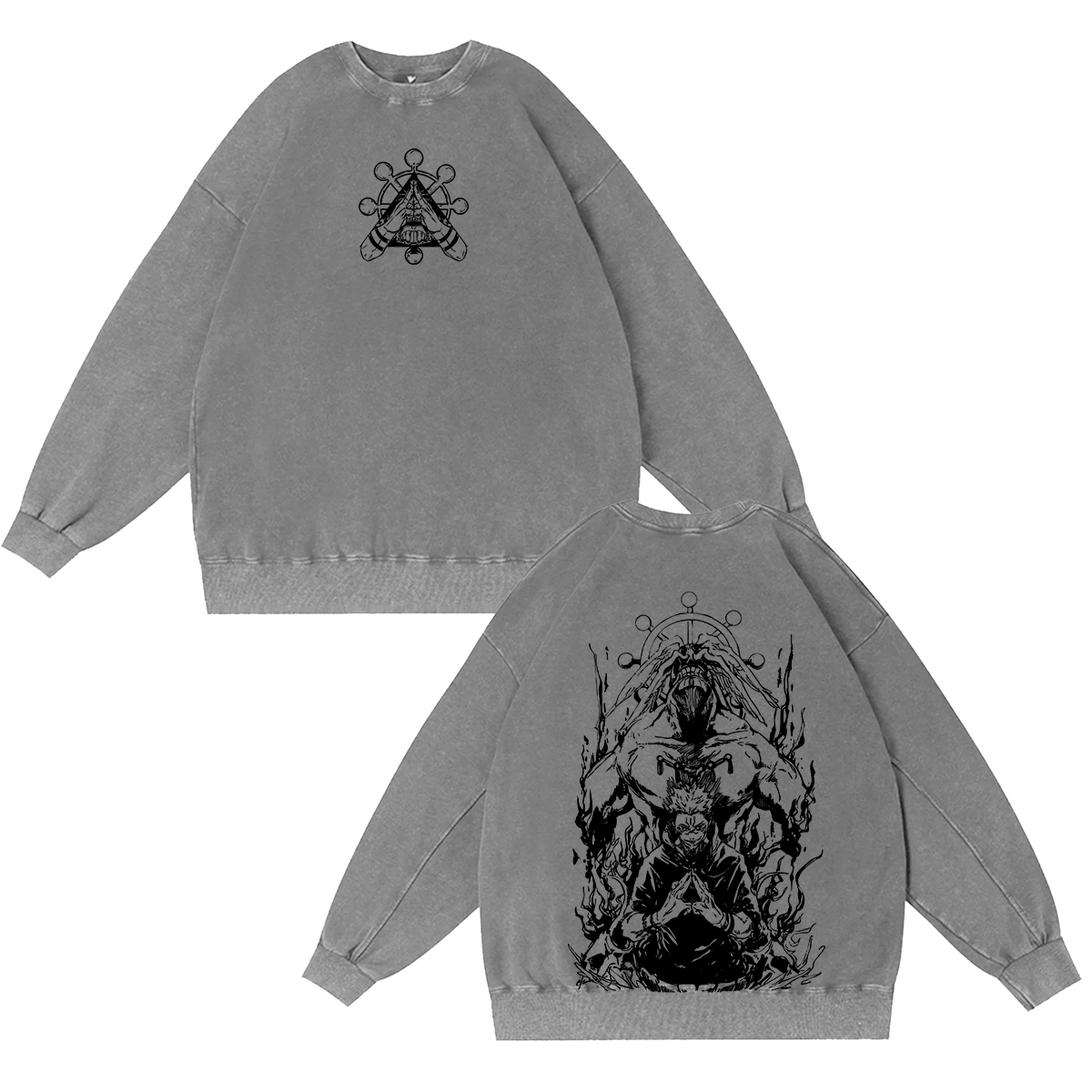 Sukuna & Mahoraga Vintage Washed Crewneck/Hoodie