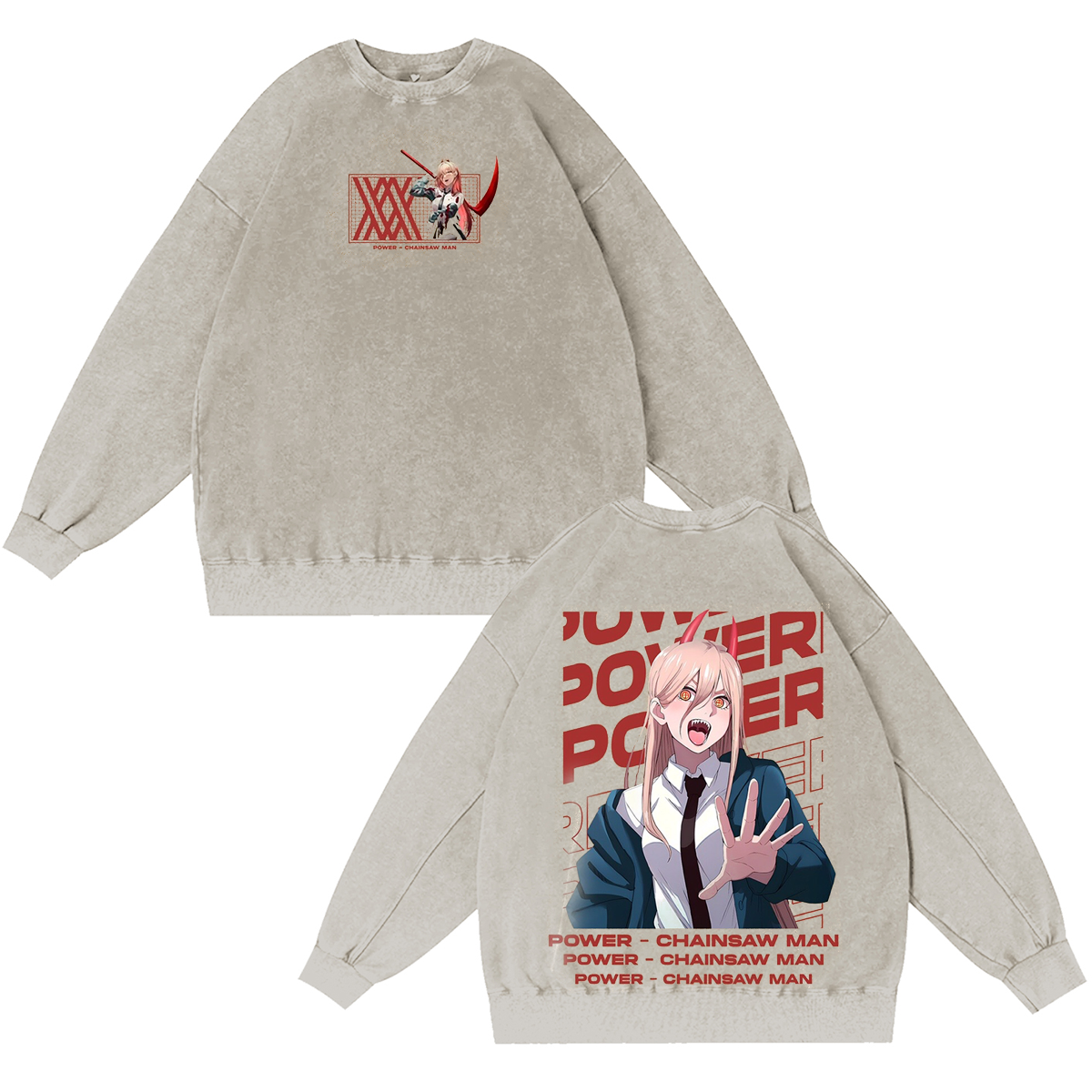 Chainsaw Man Vintage Washed T-shirt/Crewneck/Hoodie