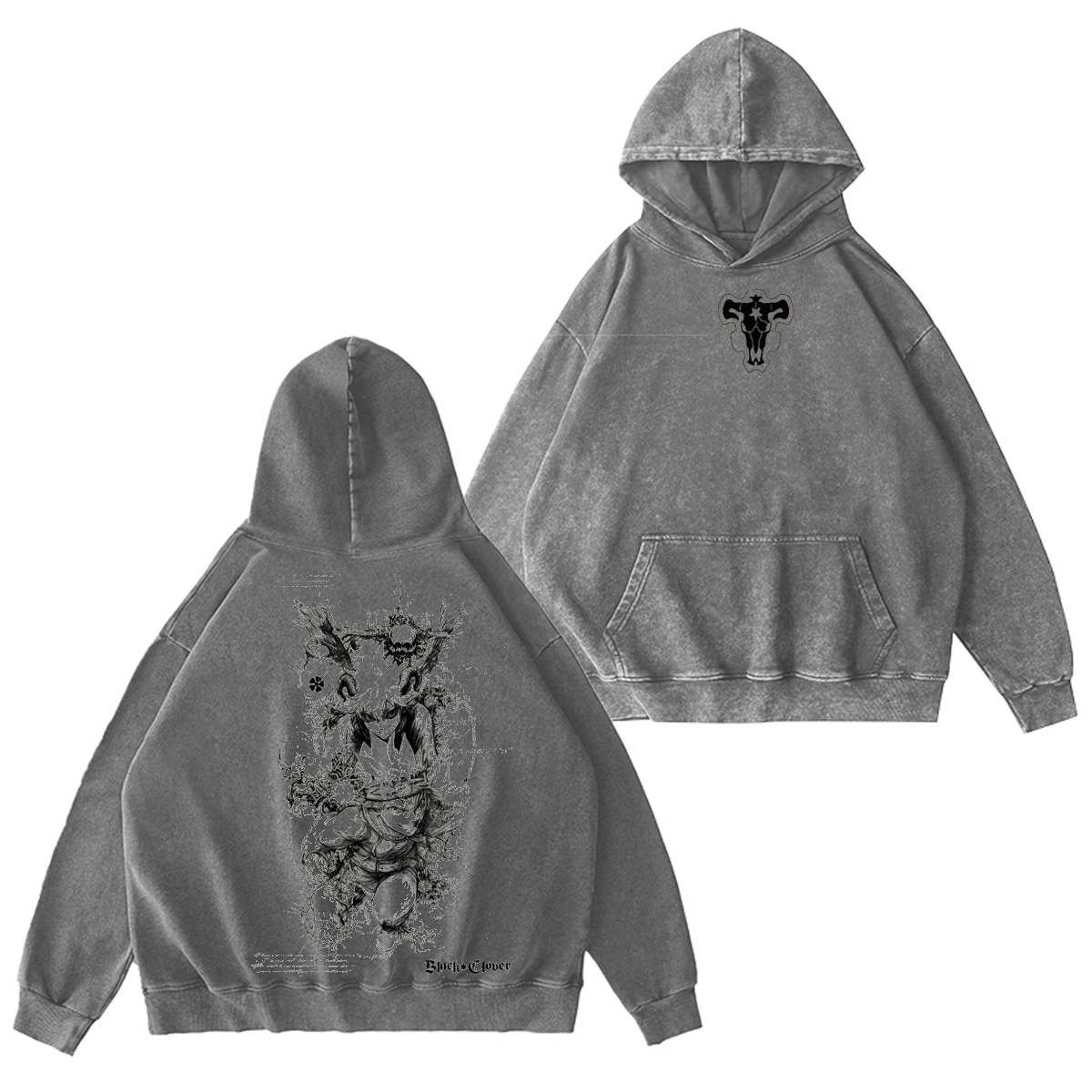 Asta x Black Bulls Black Clover Anime Washed T-shirt/Crewneck/Hoodie