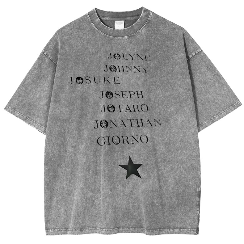 JOJO SUS Jojo's Bizarre Adventure Anime Double Printed Vintage Washed Tee