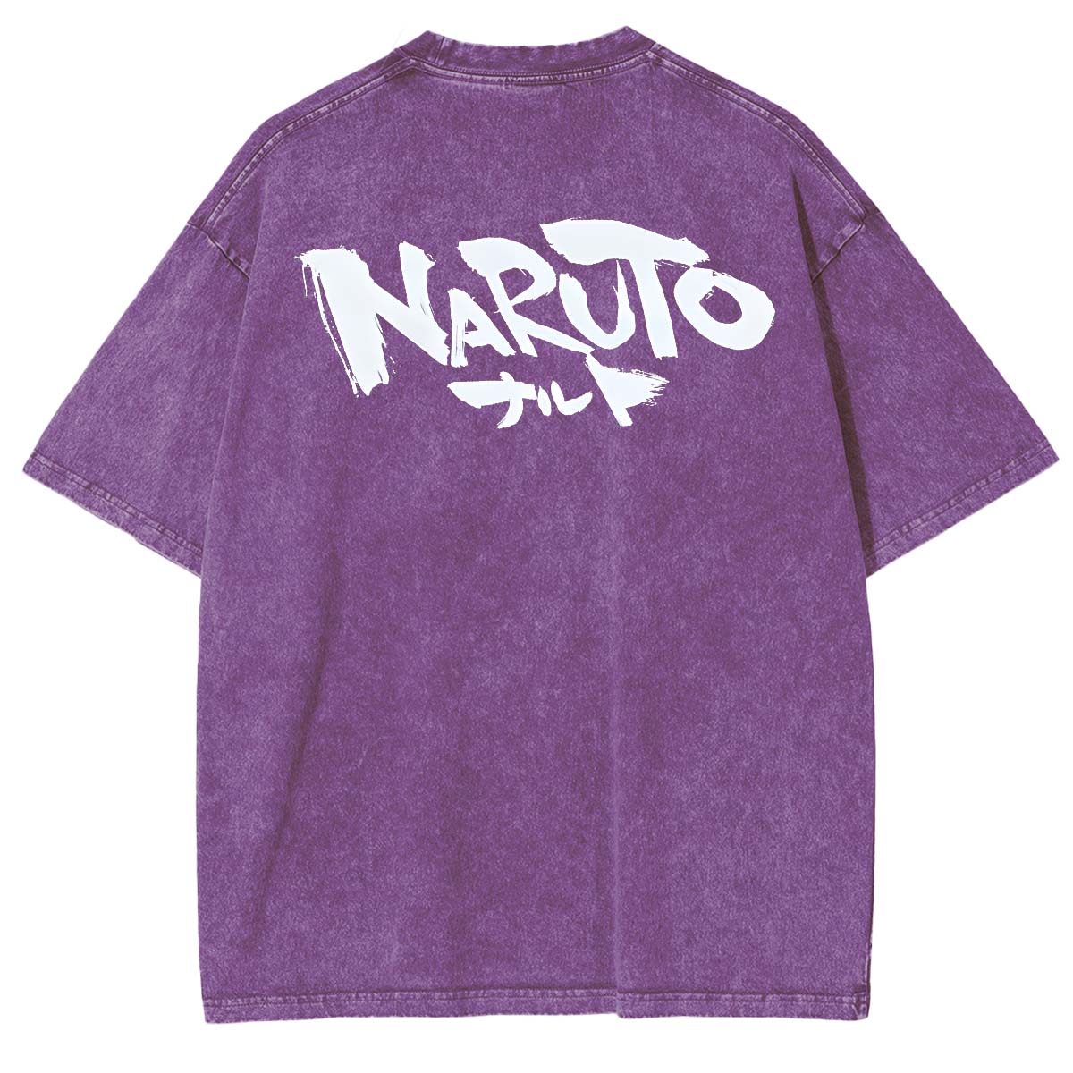 Hinata x Naruto Anime Double Printed Vintage Washed Tee