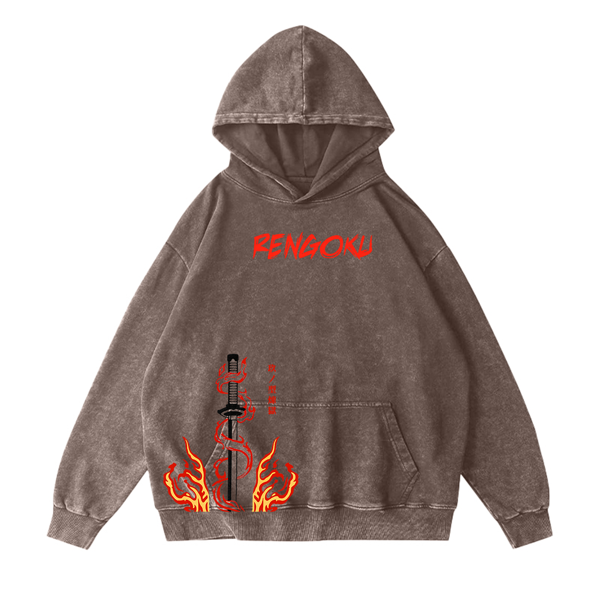 Rengoku Demon Slayer Anime Unisex Washed T-Shirt