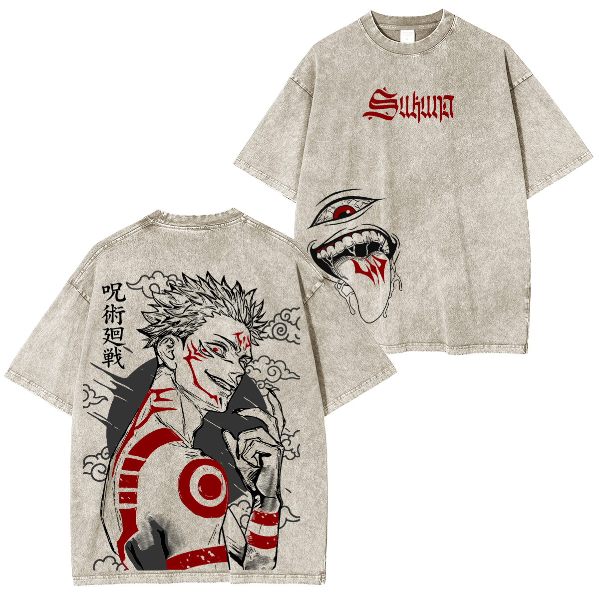 Jujutsu Kaisen Sukuna Washed T-shirt/Crewneck/Hoodie