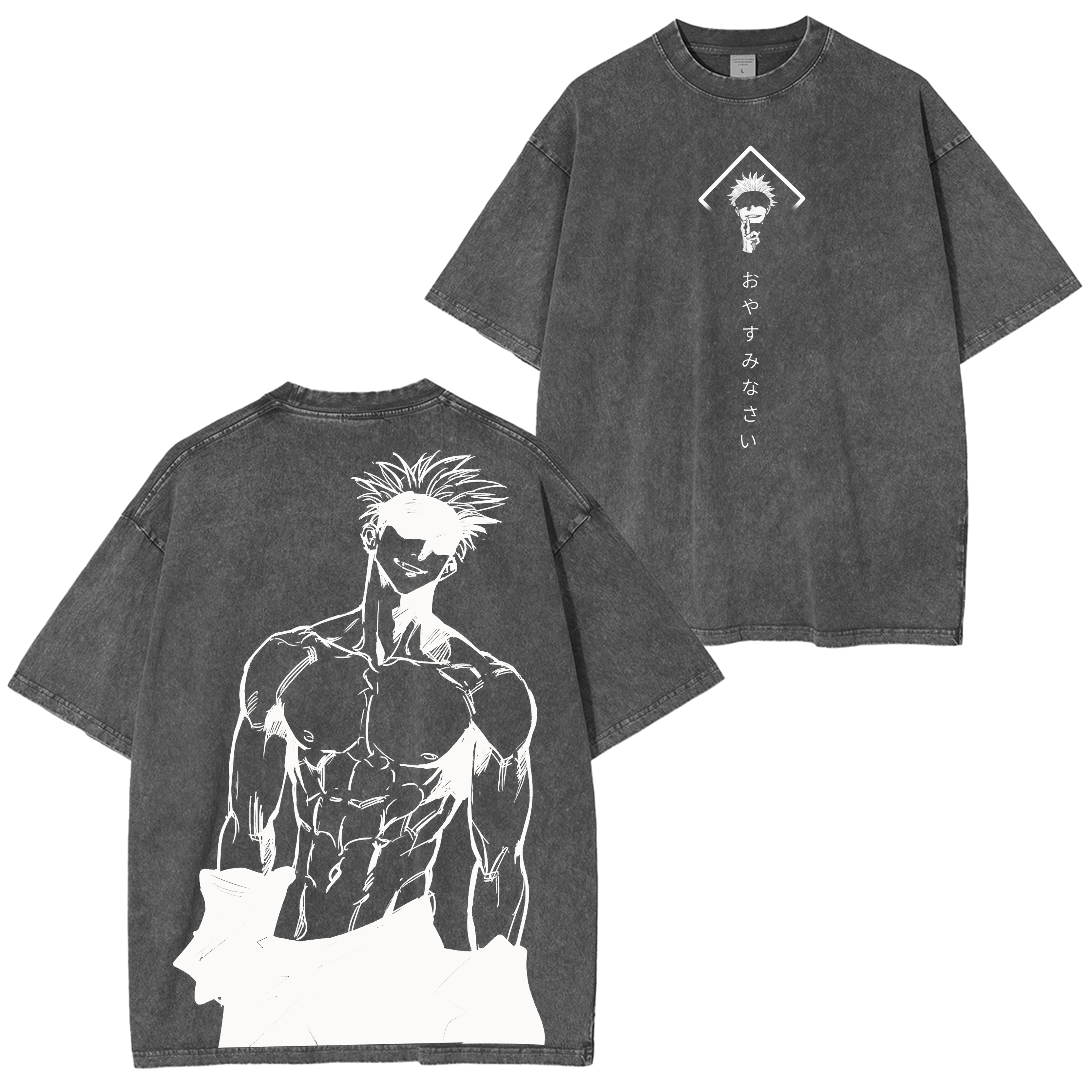 Jujutsu Kaisen Anime Acid Washed Oversize T-shirt