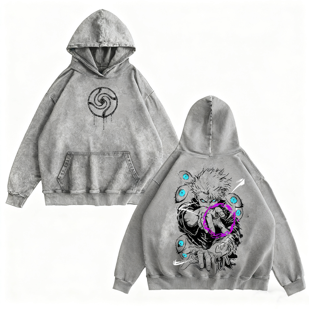 Gojo Anime Graphic Washed T-shirt/Crewneck/Hoodie