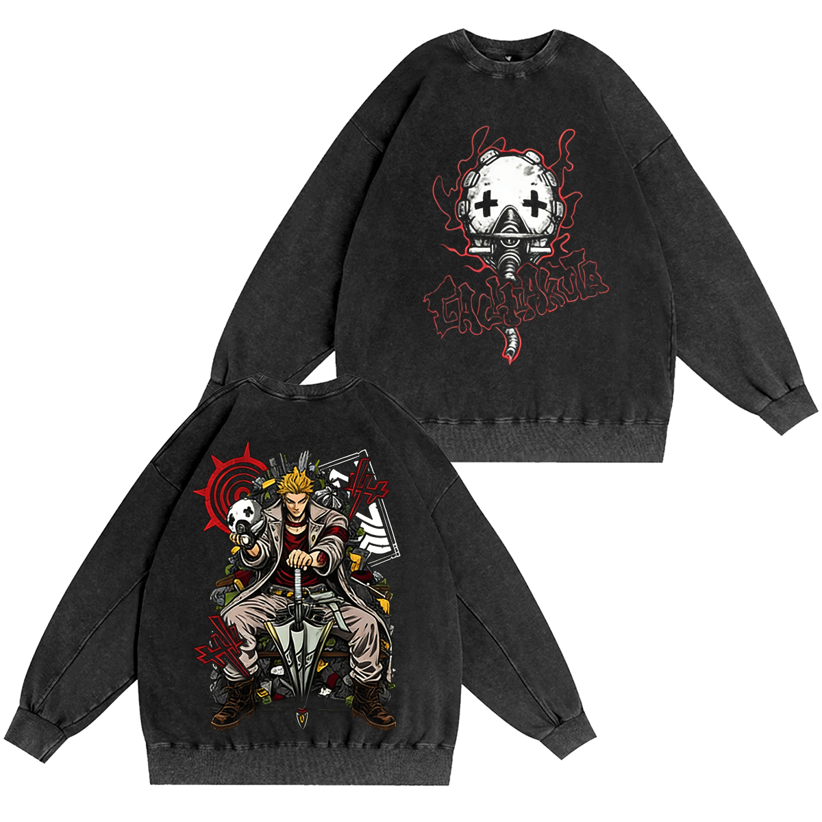 Zanka Enjin Rudo Print Gachiakuta Anime Washed T-shirt/Crewneck/Hoodie