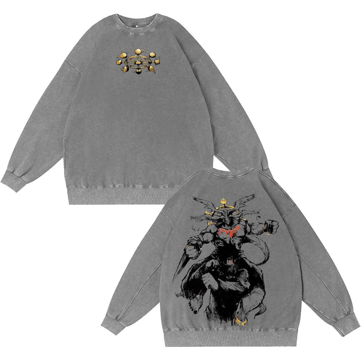 Sukuna vs. Makura jujutsu kaisen Washed T-shirt/Crewneck/Hoodie