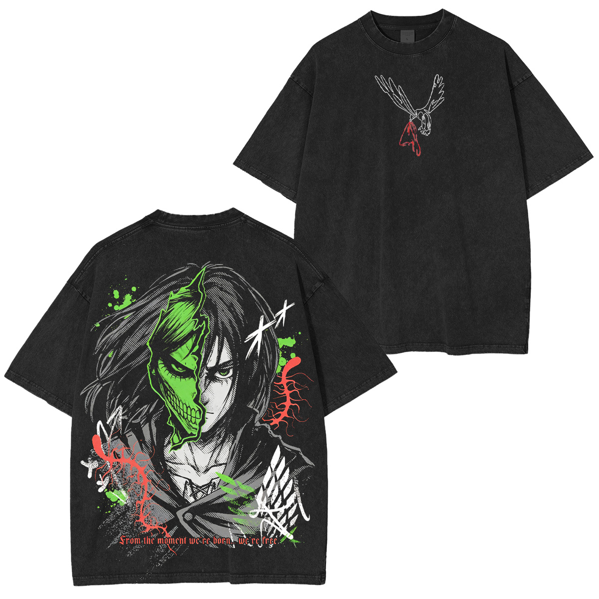Eren Yeager Attack on Titan Washed T-shirt/Crewneck/Hoodie