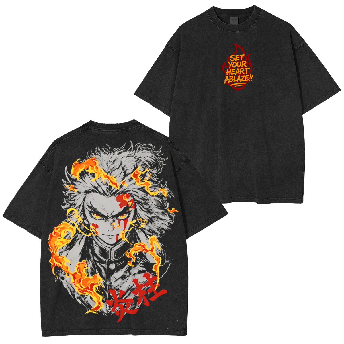 Kyojuro Rengoku Demon Slayer Washed T-shirt/Crewneck/Hoodie