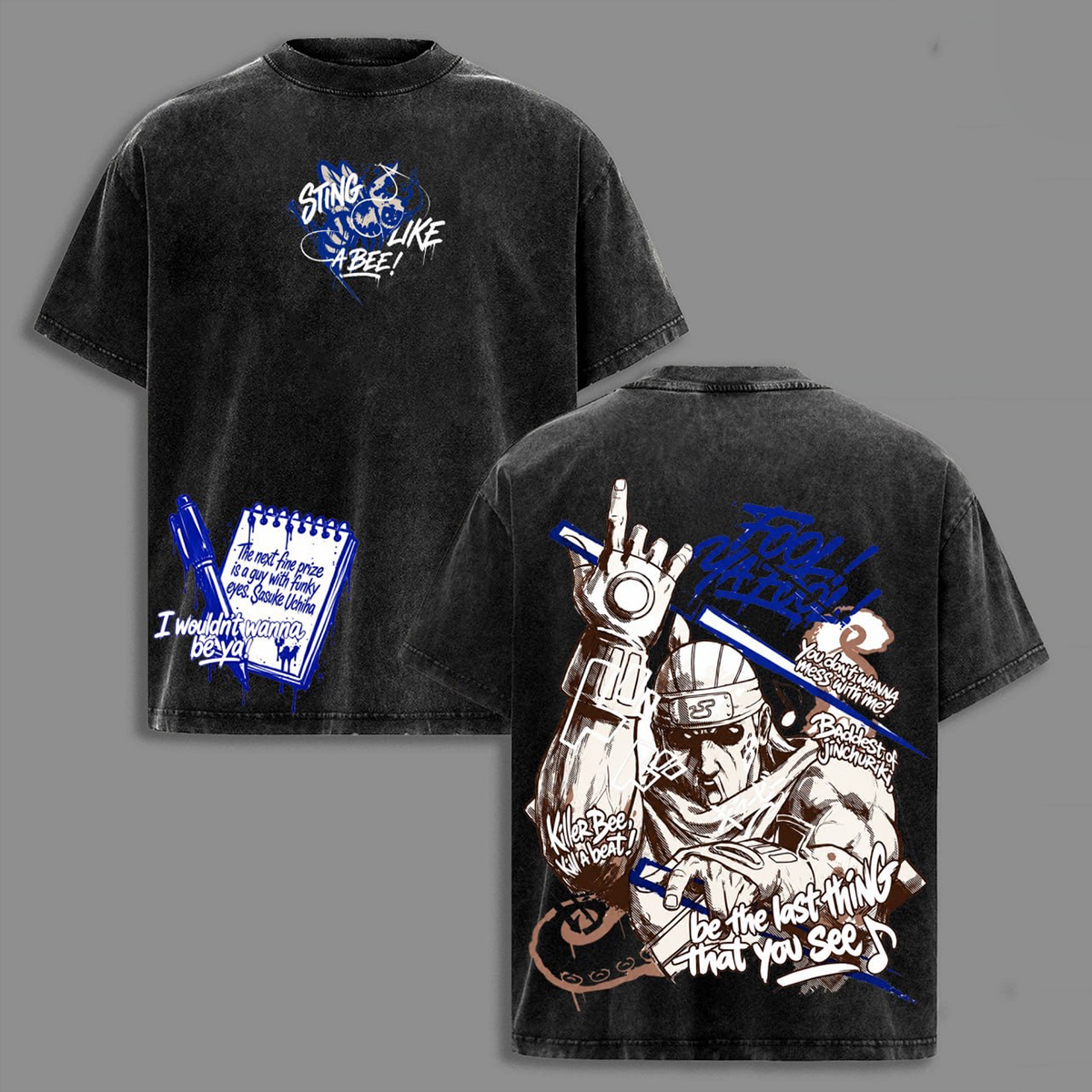 Killer Bee Naruto Washed T-shirt/Crewneck/Hoodie