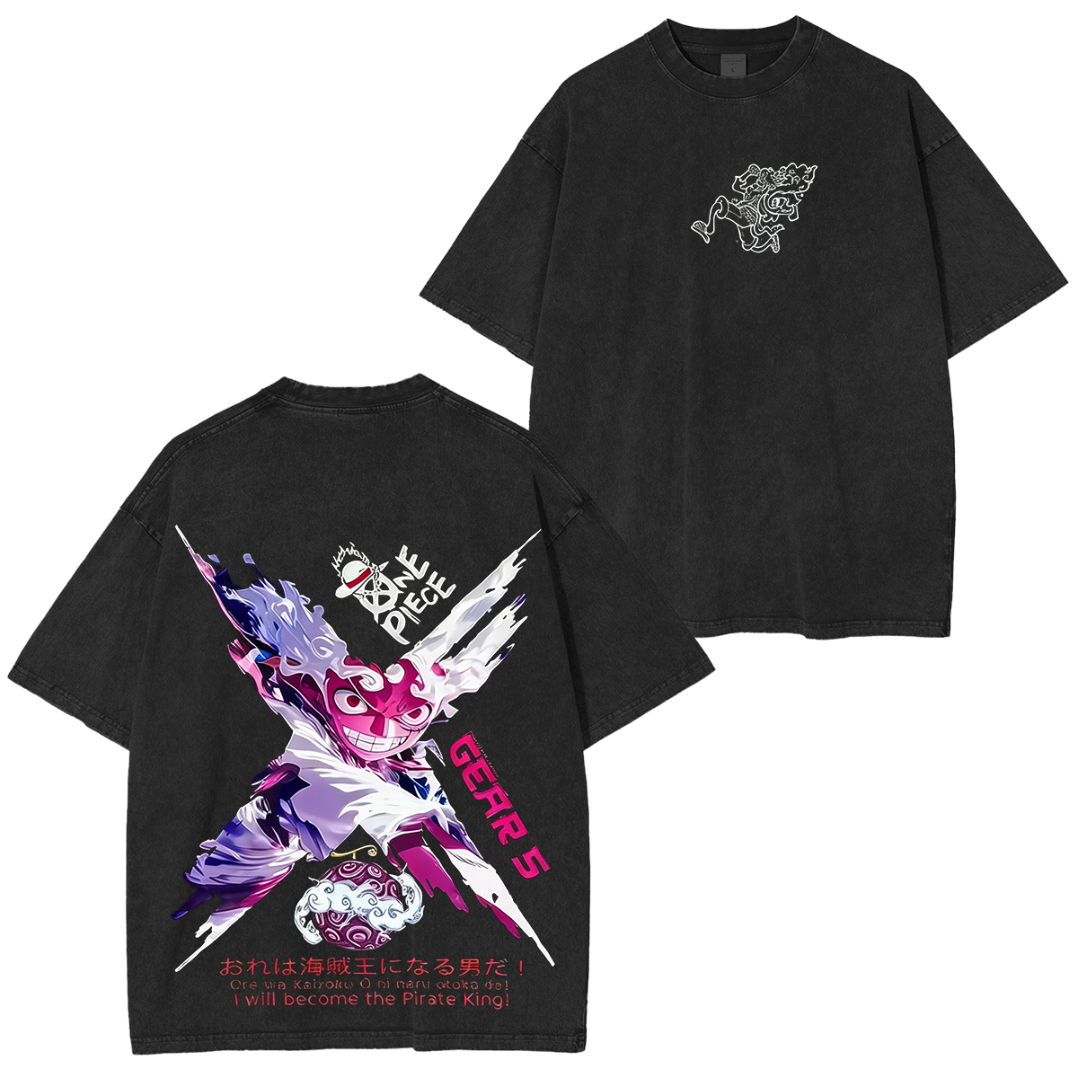 One Piece Anime Washed T-shirt