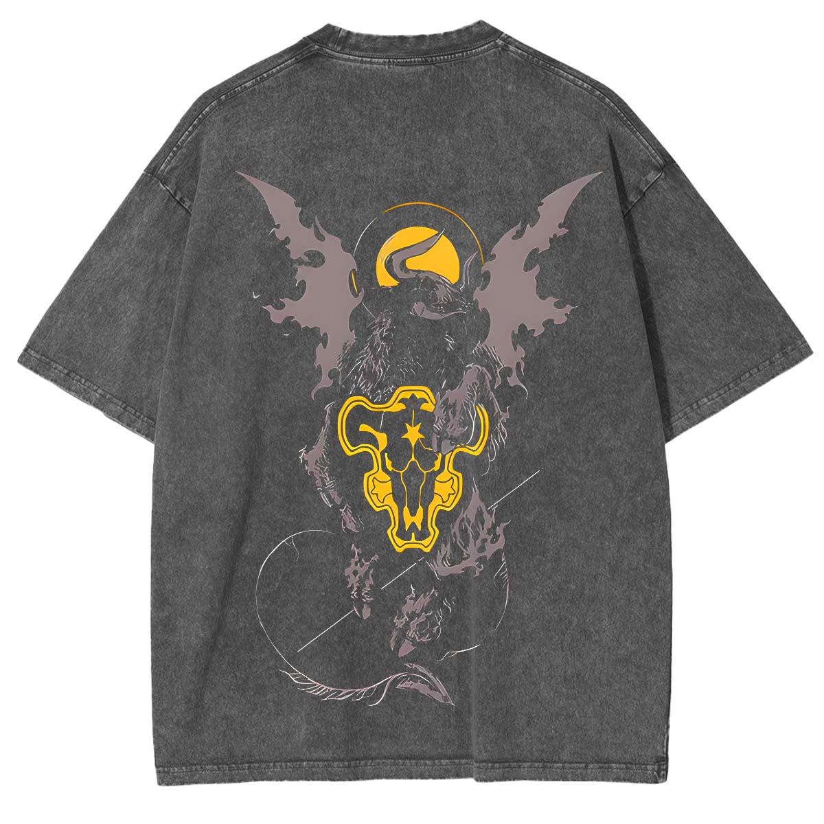 Black Clover Anime Double Printed Vintage Washed Tee