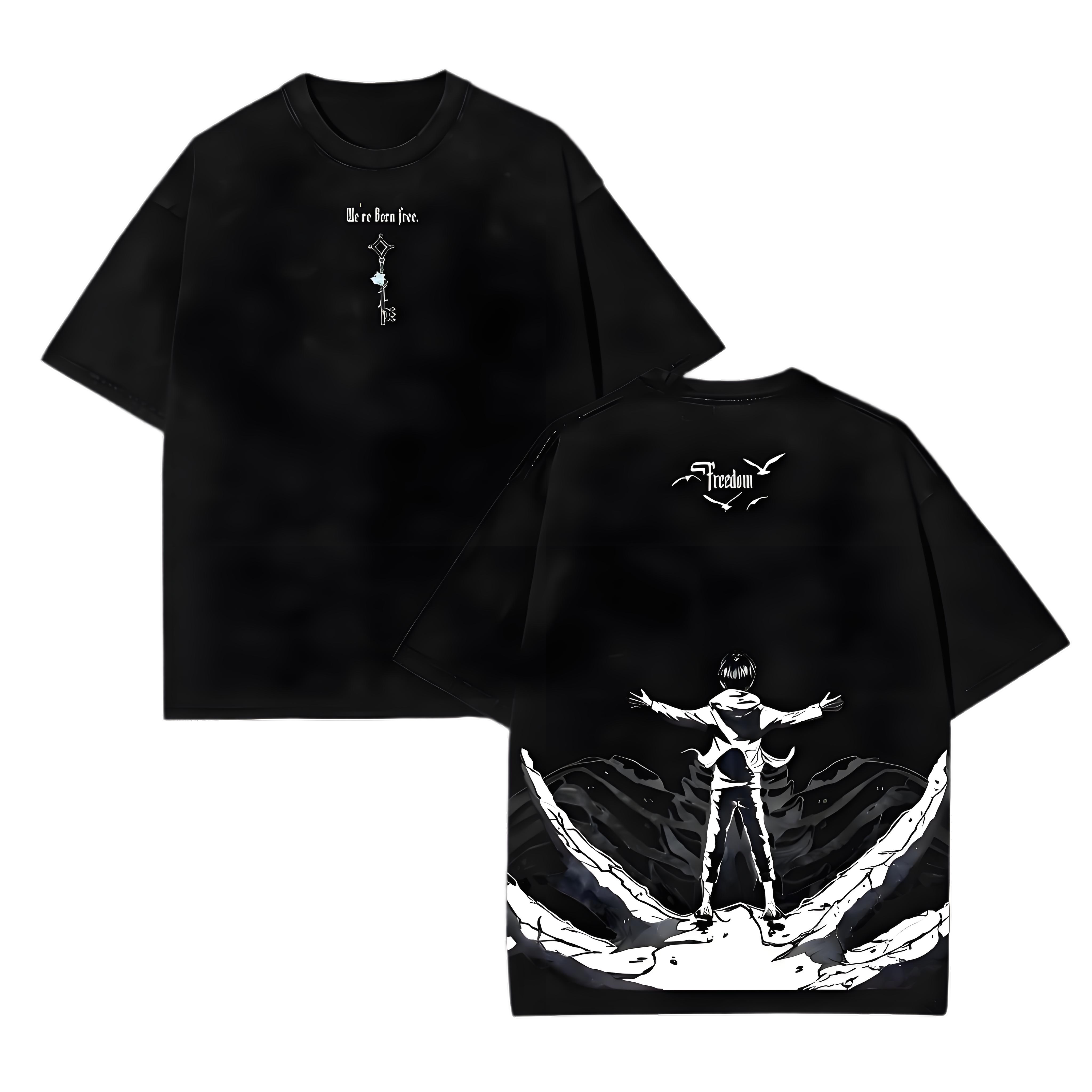 The Key to Freedom – Attack on Titan Vintage Washed Oversize Anime Tee