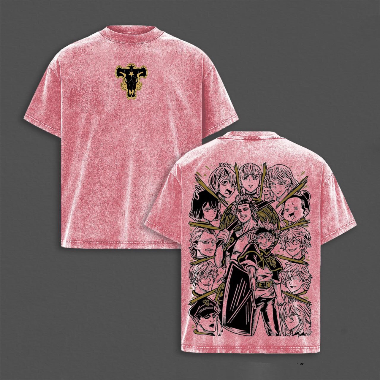  Black Clover:Asta Vs Yami Sukehiro Black Bulls Vintage washed T-shirt