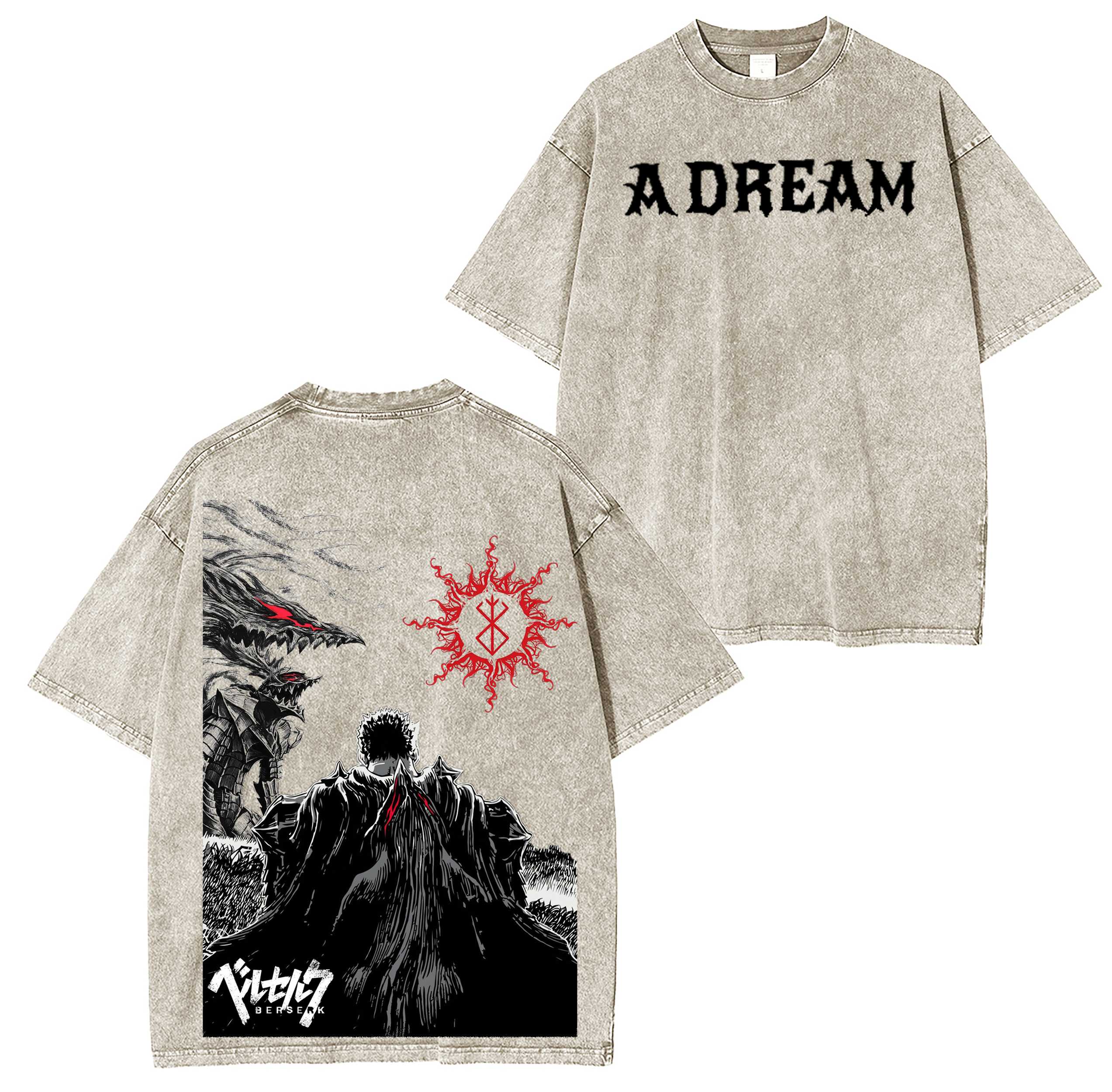 Guts ,Berserk Anime Washed T-shirt/Crewneck/Hoodie