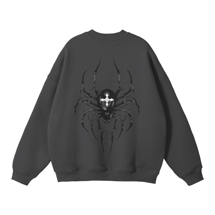 Dark Charisma Spider Streetwear Sweatshirt Dark Gray