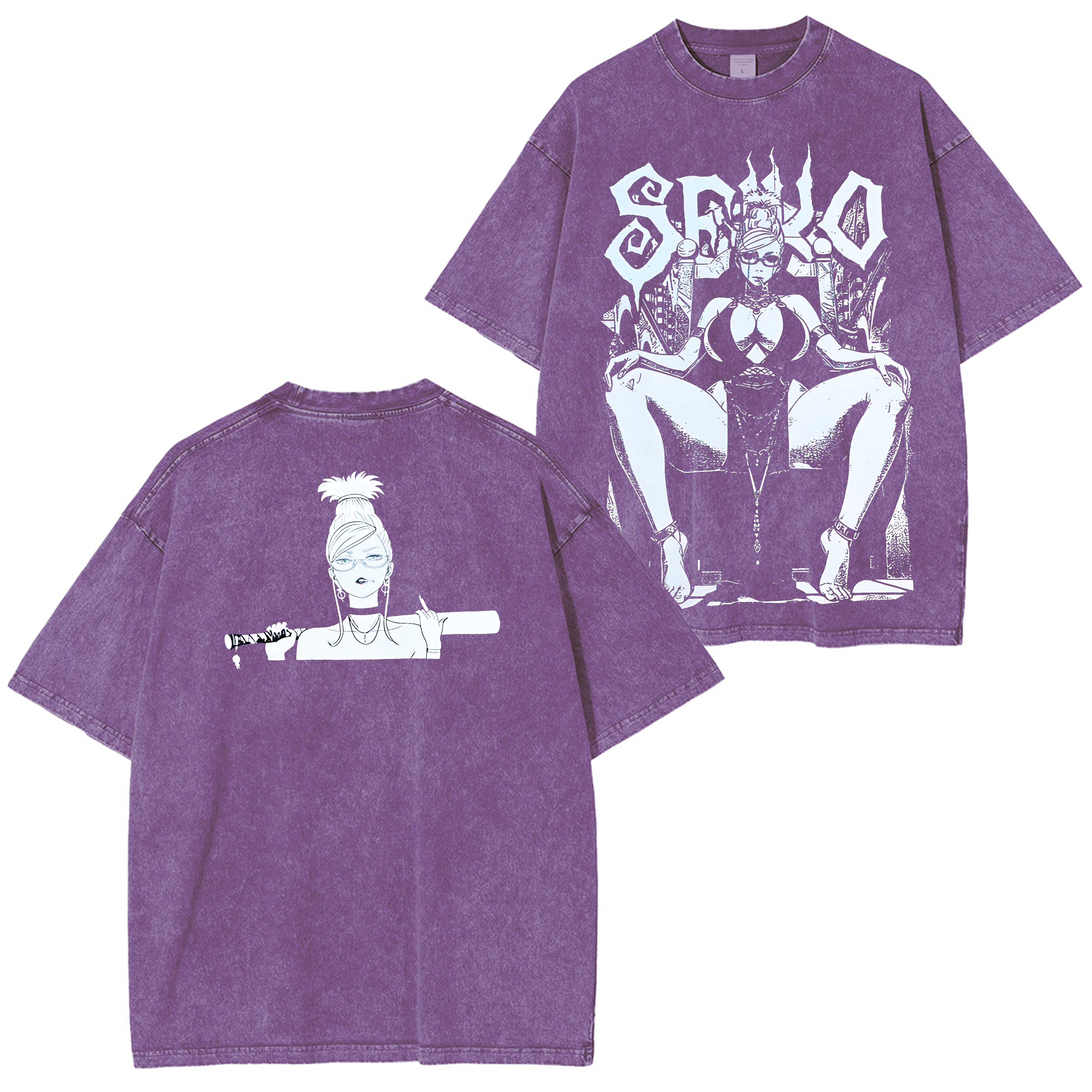 DanDaDan Double Printed Oversize Vintage Washed T-Shirt