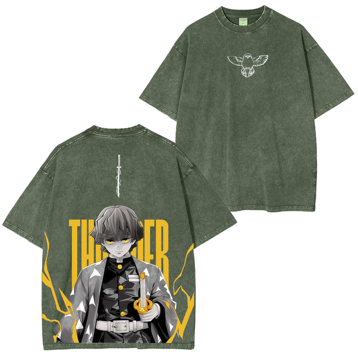 Zenitsu Anime Unisex Washed T-Shirt