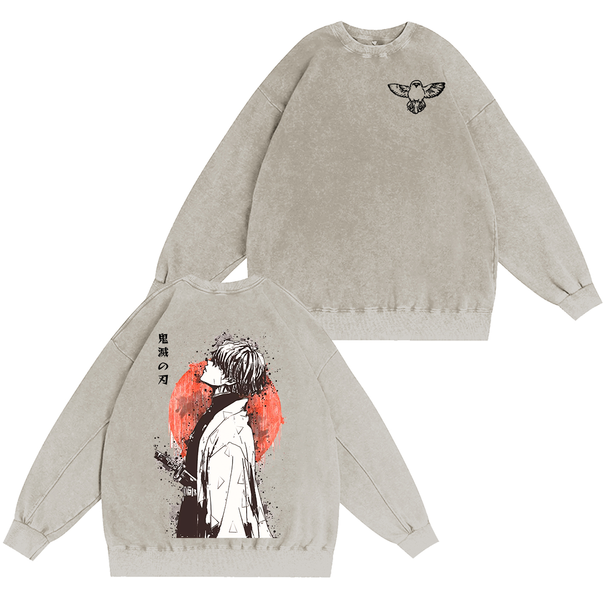 Zenitsu  Demon Slayer Anime Unisex Washed Crewneck Sweatshirt