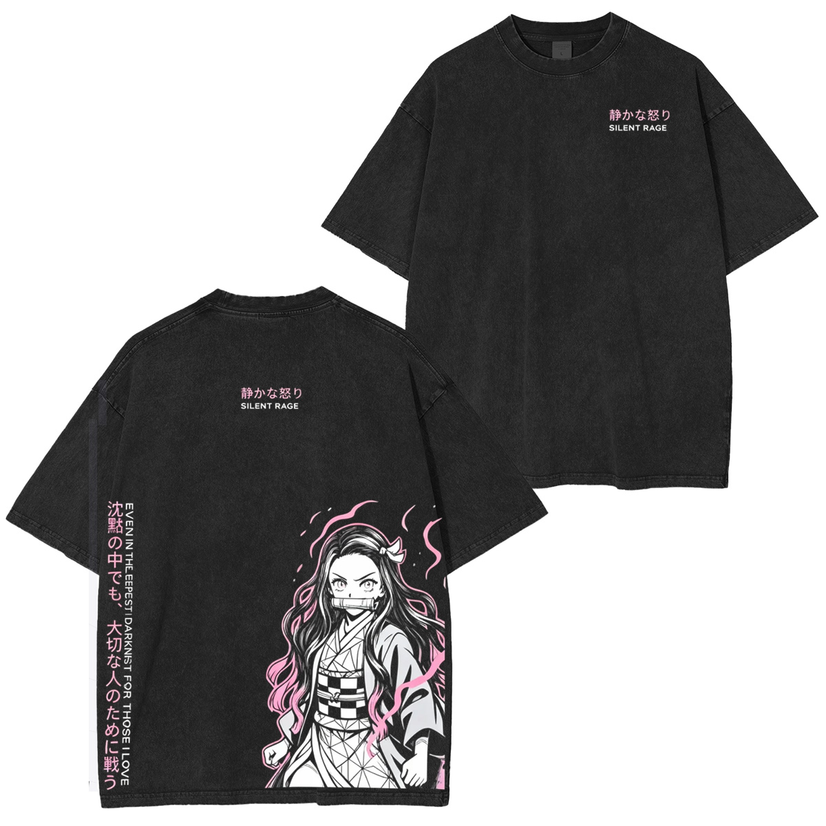 Nezuko Kamado  Demon Slayer Vintage washed T-shirt/Crewneck/Hoodie