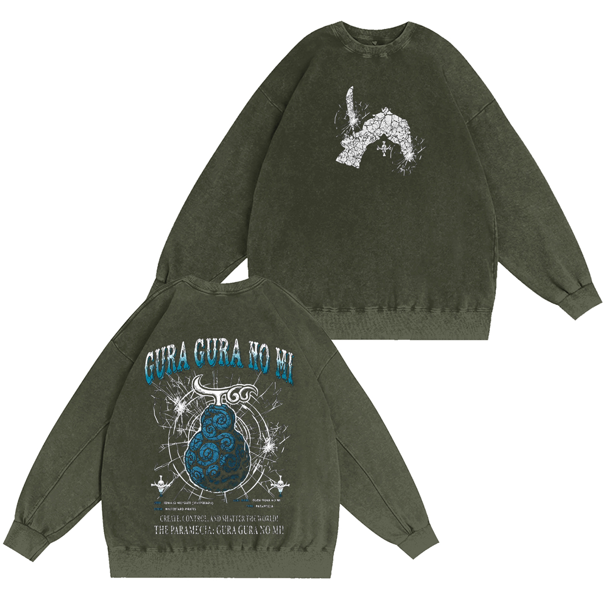 Gura Gura no Mi-One Piece Vintage Washed T-shirt/Crewneck/Hoodie