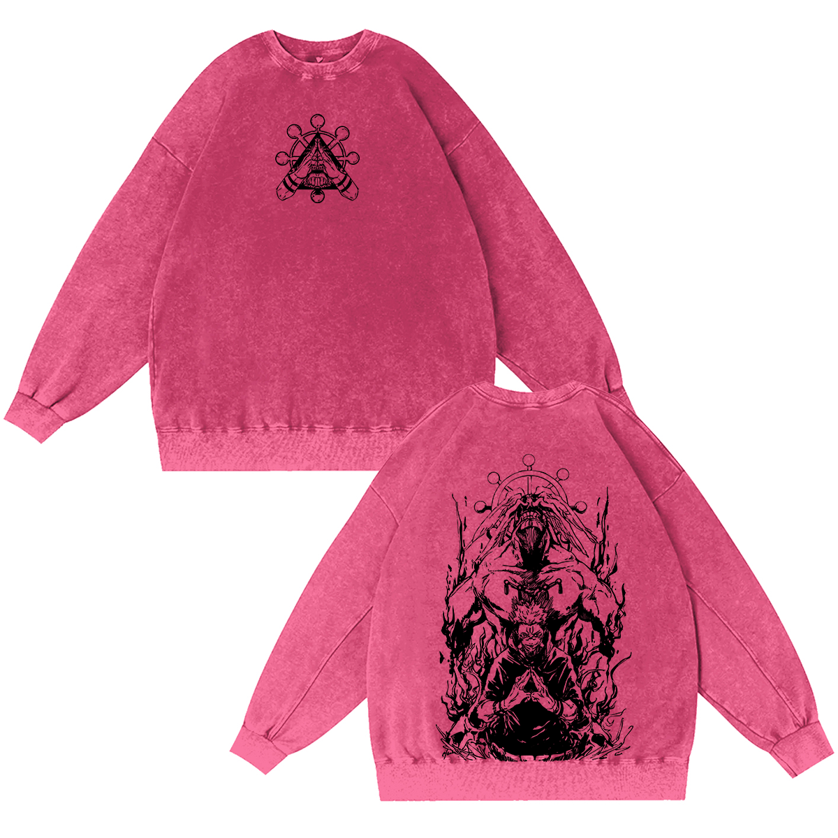 Sukuna & Mahoraga Vintage Washed Crewneck/Hoodie